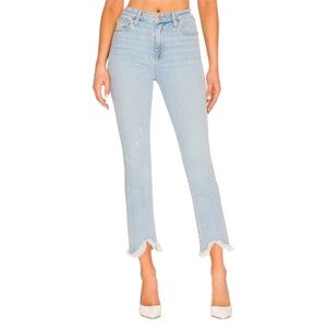 Jonathan Simkhai Cropped Straight Jeans Raw Hem Light Wash Size 26